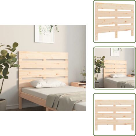 The Living Store Cabecero de cama madera maciza de pino 90x3x80 cm - Madera maciza