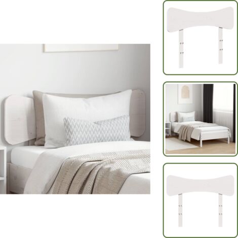 The Living Store Cabecero de cama madera maciza de pino blanco 100 cm - Madera de pino