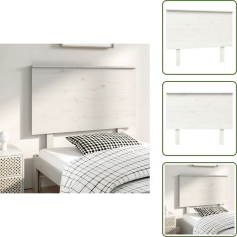 The Living Store Cabecero de cama madera maciza de pino blanco 104x6x82,5 cm - Cabecero de cama de pino