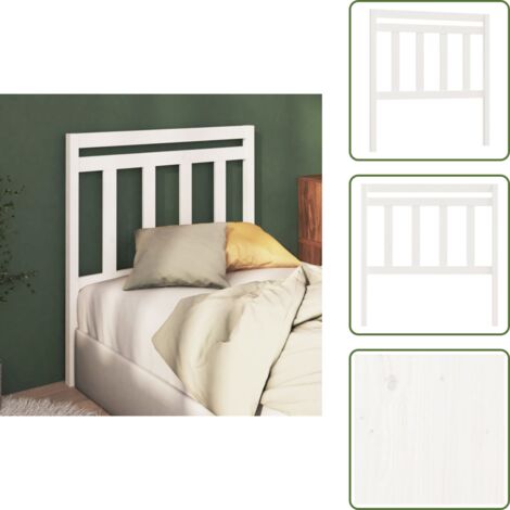 The Living Store Cabecero de cama madera maciza de pino blanco 106x4x100 cm - Madera de pino