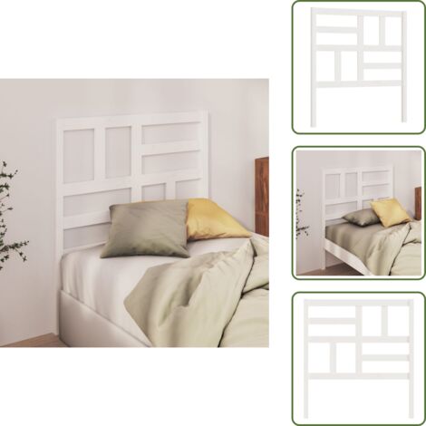 The Living Store Cabecero de cama madera maciza de pino blanco 106x4x104 cm - Madera de pino