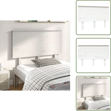 The Living Store Cabecero de cama madera maciza de pino blanco 124x6x82,5 cm - Cabecero de cama de pino