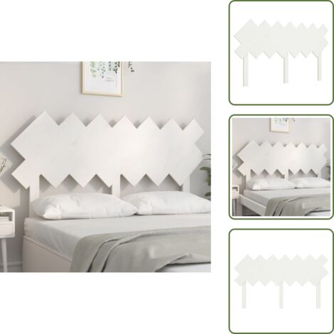 The Living Store Cabecero de cama madera maciza de pino blanco 141x3x80,5 cm - Madera de pino