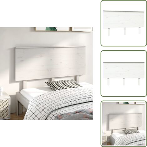 The Living Store Cabecero de cama madera maciza de pino blanco 144x6x82,5 cm - Madera de pino