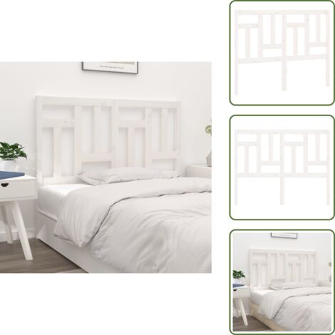 The Living Store Cabecero de cama madera maciza de pino blanco 145,5x4x100 cm - Madera de pino