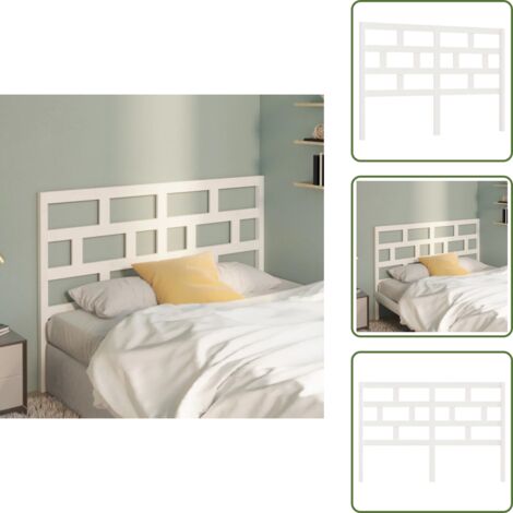 The Living Store Cabecero de cama madera maciza de pino blanco 146x4x100 cm - Madera de pino