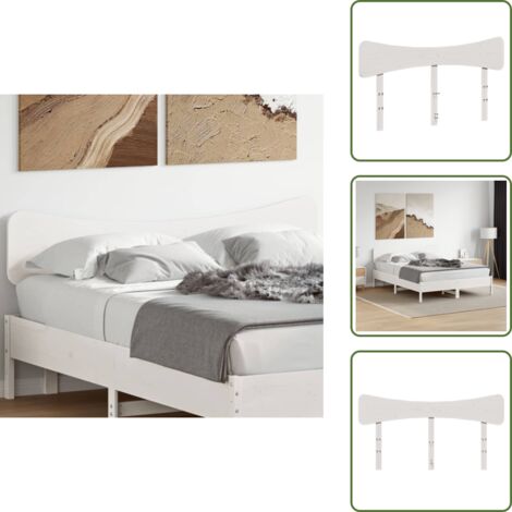 The Living Store Cabecero de cama madera maciza de pino blanco 150 cm - Madera de pino