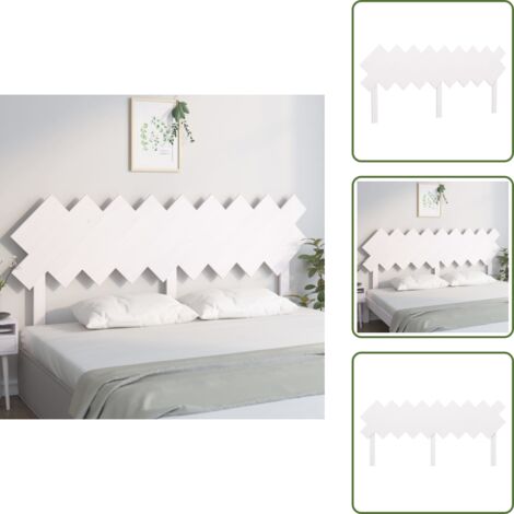 The Living Store Cabecero de cama madera maciza de pino blanco 178x3x80,5 cm - Madera de pino