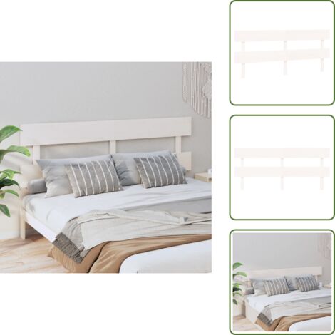 The Living Store Cabecero de cama madera maciza de pino blanco 184x3x81 cm - Madera de pino