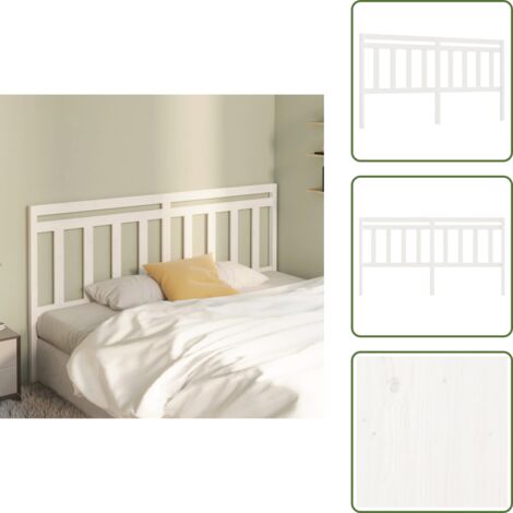 The Living Store Cabecero de cama madera maciza de pino blanco 186x4x100 cm - Madera de pino