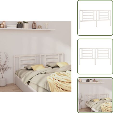 The Living Store Cabecero de cama madera maciza de pino blanco 186x4x100 cm - Madera de pino