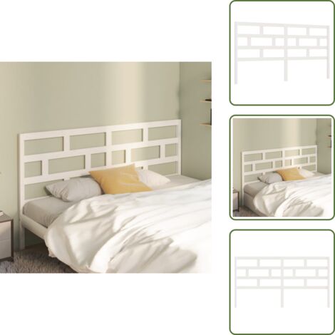 The Living Store Cabecero de cama madera maciza de pino blanco 186x4x100 cm - Madera de pino