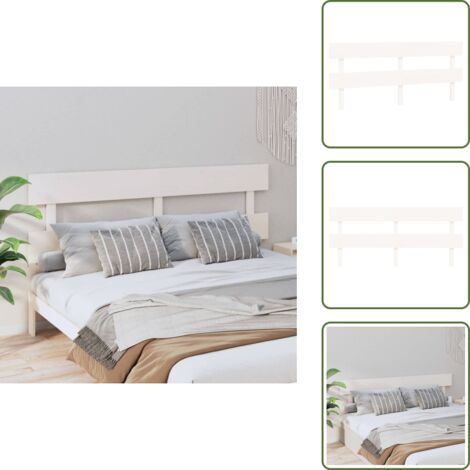 The Living Store Cabecero de cama madera maciza de pino blanco 204x3x81 cm - Madera de pino