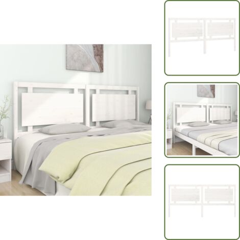 The Living Store Cabecero de cama madera maciza de pino blanco 205,5x4x100 cm - Madera de pino