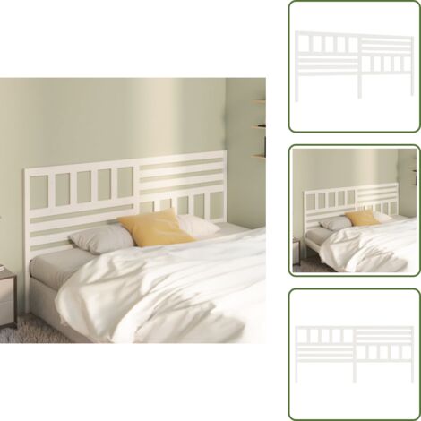 The Living Store Cabecero de cama madera maciza de pino blanco 206x4x100 cm - Madera de pino