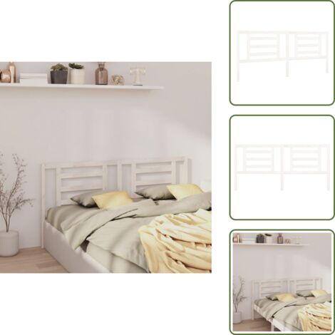 The Living Store Cabecero de cama madera maciza de pino blanco 206x4x100 cm - Madera de pino