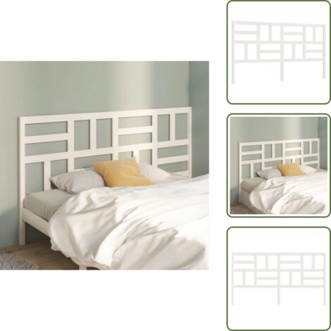 The Living Store Cabecero de cama madera maciza de pino blanco 206x4x104 cm - Madera de pino