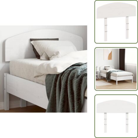 The Living Store Cabecero de cama madera maciza de pino blanco 75 cm - Madera de pino