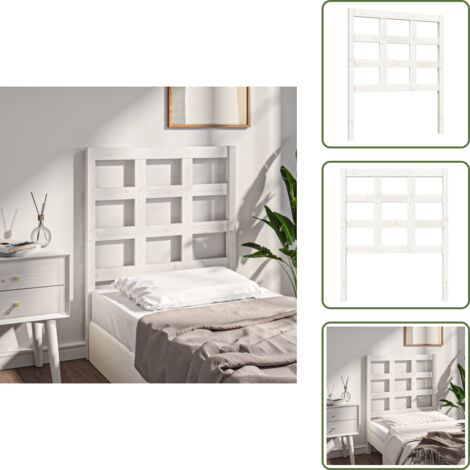 The Living Store Cabecero de cama madera maciza de pino blanco 80,5x4x100 cm - Madera de pino