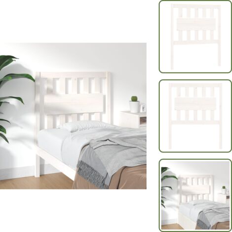 The Living Store Cabecero de cama madera maciza de pino blanco 80,5x4x100 cm - Madera de pino