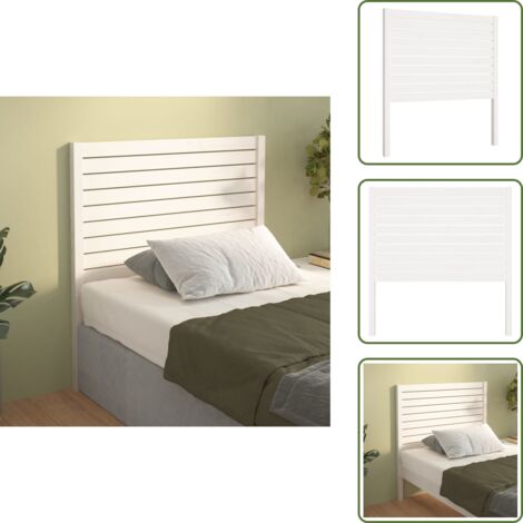 The Living Store Cabecero de cama madera maciza de pino blanco 96x4x100 cm - Madera de pino