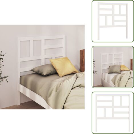 The Living Store Cabecero de cama madera maciza de pino blanco 96x4x104 cm - Madera de pino