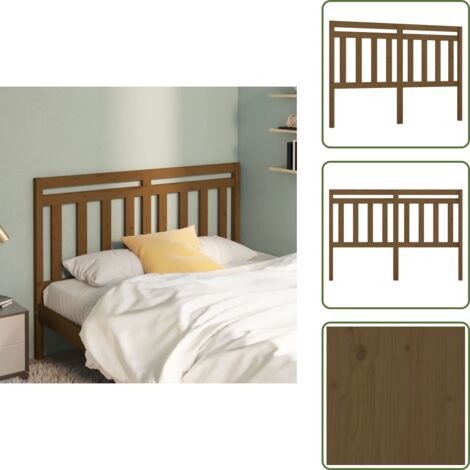 The Living Store Cabecero de cama madera maciza de pino marrón miel 166x4x100 cm - Madera maciza