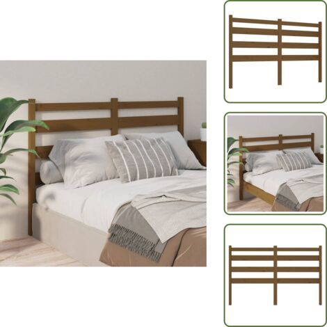 The Living Store Cabecero de cama madera maciza de pino marrón miel 186x4x100 cm - Madera maciza
