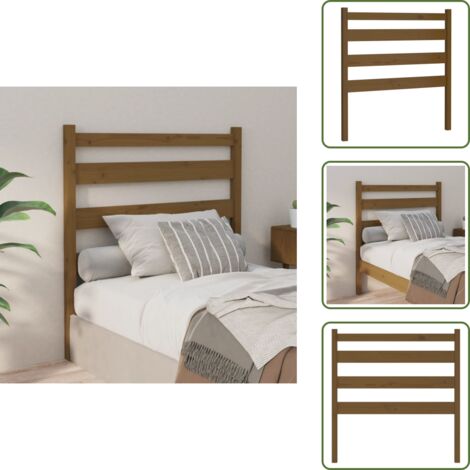 The Living Store Cabecero de cama madera maciza de pino marrón miel 81x4x100 cm - Madera maciza