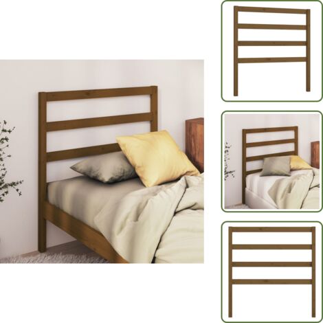 The Living Store Cabecero de cama madera maciza pino marrón miel 95x4x100 cm - Madera maciza