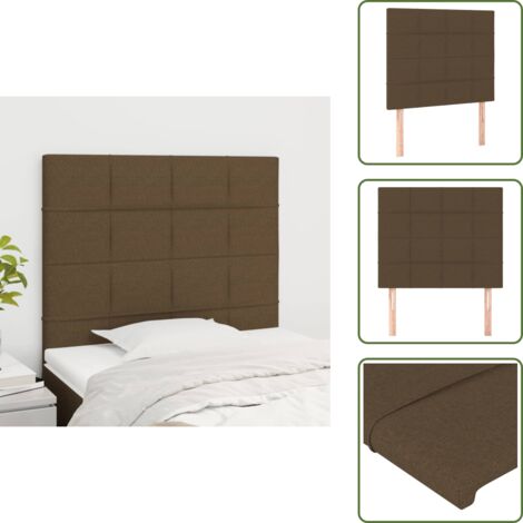 The Living Store Cabecero de cama marrón oscuro 100x5x118/128 cm Tela - Cabecero marrón oscuro