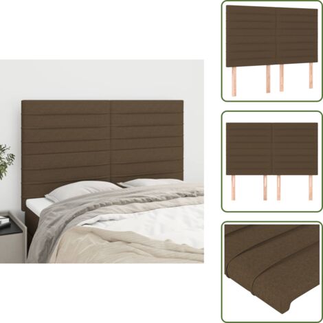 The Living Store Cabecero de cama marrón oscuro 144x5x118/128 cm Tela - Cabecero marrón