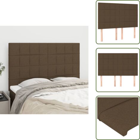 The Living Store Cabecero de cama marrón oscuro 144x5x118/128 cm Tela - Cabecero marrón