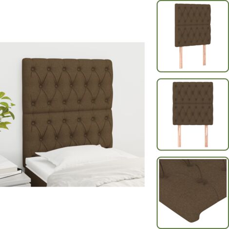 The Living Store Cabecero de cama marrón oscuro 80x7x118/128 cm Tela - Cabecero marrón