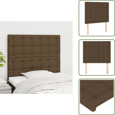 The Living Store Cabecero de cama marrón oscuro 90x5x118/128 cm Tela - Cabecero marrón oscuro