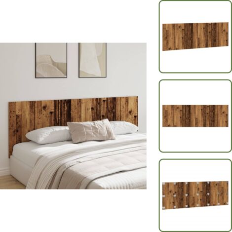 The Living Store Cabecero de pared madera ingeniería envejecida 240x1,5x80 cm - Cabecero de pared