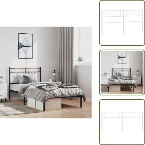 The Living Store Cabecero de repuesto de metal blanco 193 cm - Cabecero de metal