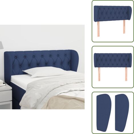 The Living Store Cabecero de tela azul 103x23x78/88 cm - Cabecero azul