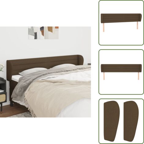 The Living Store Cabecero de tela marrón oscuro 183x23x78/88 cm - Cabecero de cama marrón