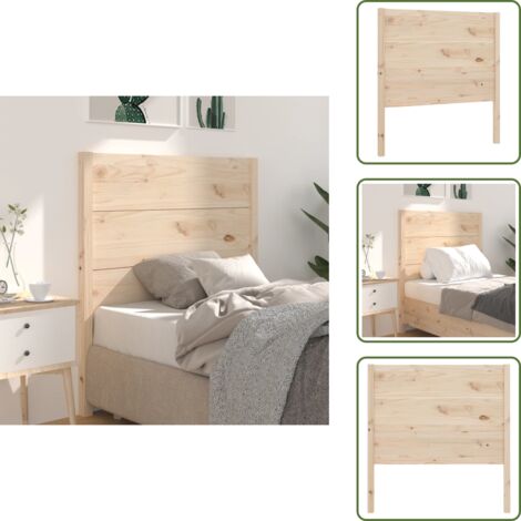 The Living Store Cabecero madera maciza de pino 96x4x100 cm - Madera maciza