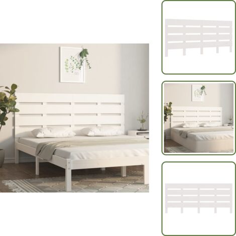 The Living Store Cabecero madera maciza de pino blanco 180x3x80 cm - Madera de pino