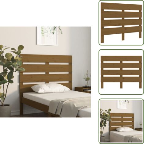 The Living Store Cabecero madera maciza de pino marrón miel 100x3x80 cm - Madera de pino