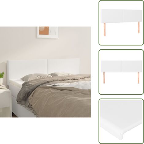 The Living Store Cabeceros cuero sintético blanco 144x5x78/88 cm - Cabecero de cama blanco
