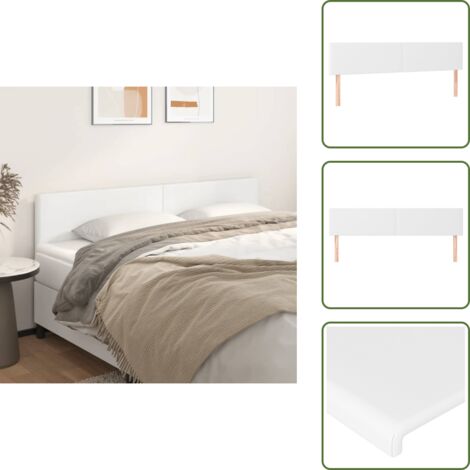 The Living Store Cabeceros cuero sintético blanco 160x5x78/88 cm - Cabecero de cama blanco