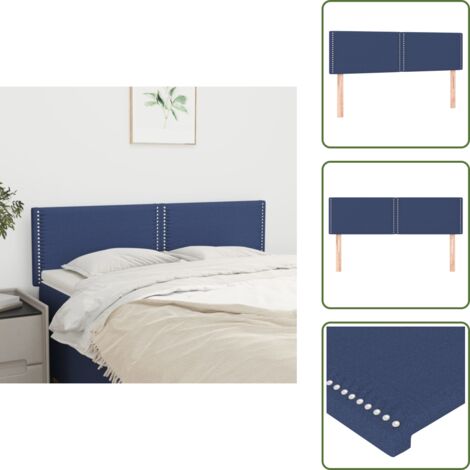 The Living Store Cabeceros tela azul 144x5x78/88 cm - Cabecero de cama azul