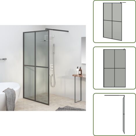 The Living Store Cabina Doccia 118x190 cm con Vetro Temperato Scuro - Cabina doccia walk in