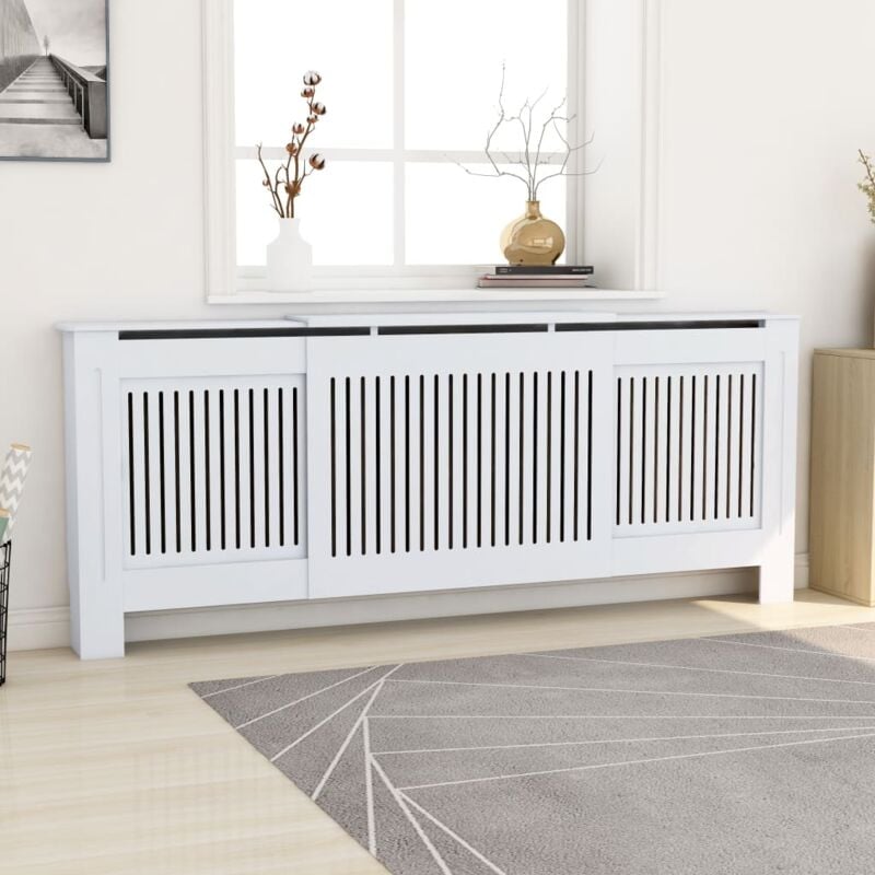 The Living Store - Cache-radiateur mdf Blanc 205 cm Blanc