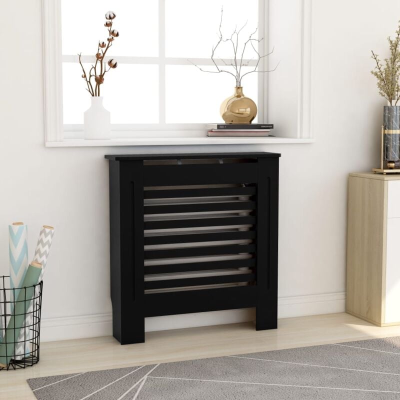 The Living Store - Cache-radiateur mdf Noir 78 cm Noir