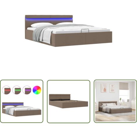 The Living Store Cadre de lit à rangement hydraulique sans matelas 160x200 cm - Lit Plateforme - Lit Coffre - Lit Avec Rangement - Lit Capitonné - Lit Moderne