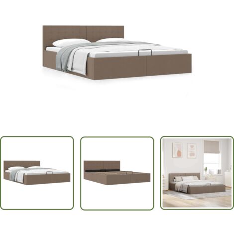 The Living Store Cadre de lit à rangement hydraulique sans matelas 160x200 cm - Lit Plateforme - Lit Coffre - Lit Avec Rangement - Lit Contemporain - Lit Design